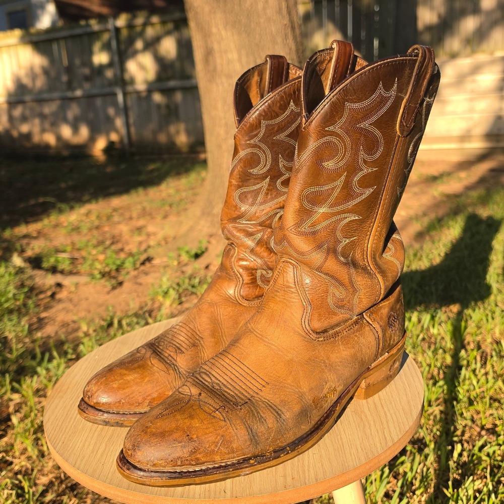 Double-H Gel ICE Work Western Boots Mens 11.5 D Tan Leather Made in USA DH1552